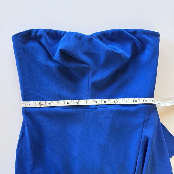 NWT Dress the Population Paris Ruffle Strappy or Strapless Gown in Electric Blue - Picture 13 of 14